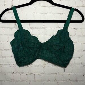 Intimately Free People Lace Bralette Deep Green Unlined Bralette Size Small‎
